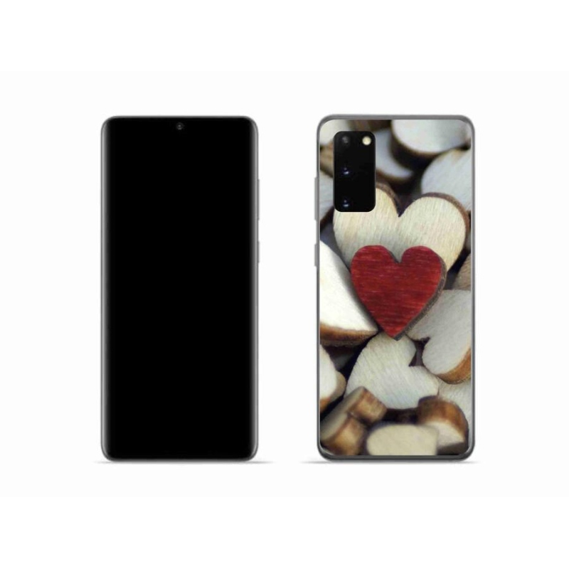 Zselés borítás mmCase Samsung Galaxy S20 készülékhez - gravírozott piros szív