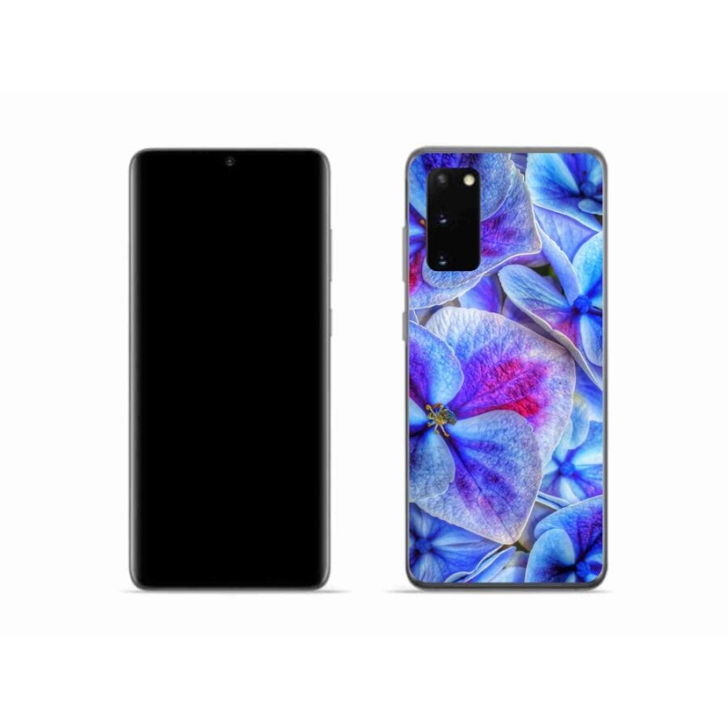 Gél védőhuzat mmCase Samsung Galaxy S20 készülékhez - kék virágok 1
