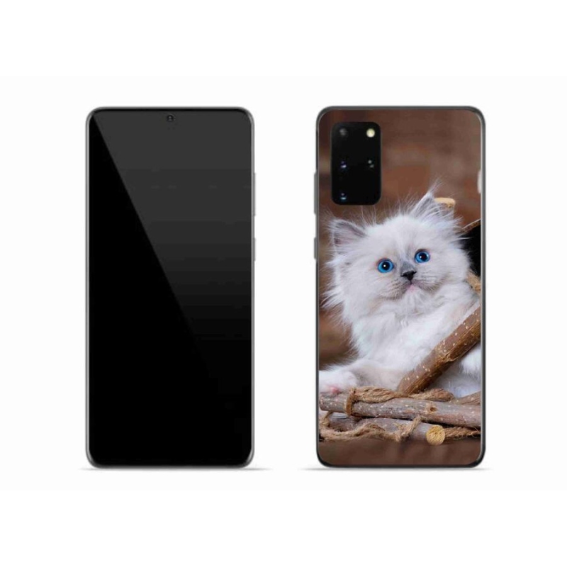 Gél védőhuzat mmCase Samsung Galaxy S20 Plus készülékhez - fehér cica