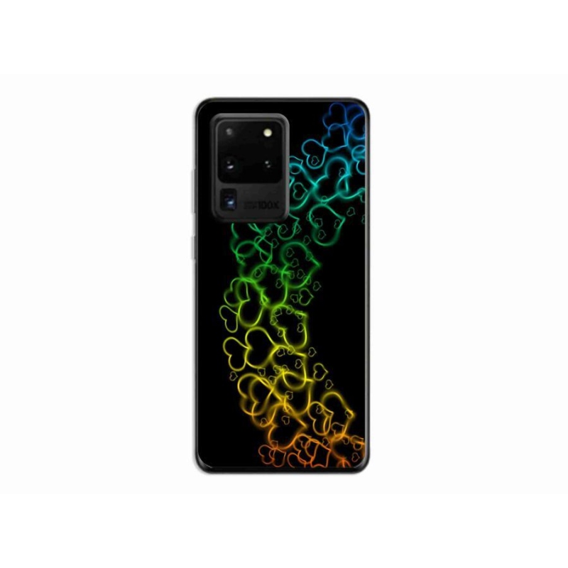 Zselés borítás mmCase Samsung Galaxy S20 Ultra készülékhez - színes szívek