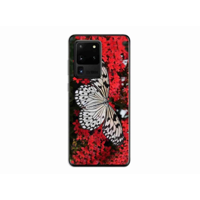 Zselés borítás mmCase Samsung Galaxy S20 Ultra - fekete-fehér pillangó 1