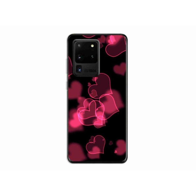 Gél védőhuzat mmCase Samsung Galaxy S20 Ultra készülékhez - piros szívek
