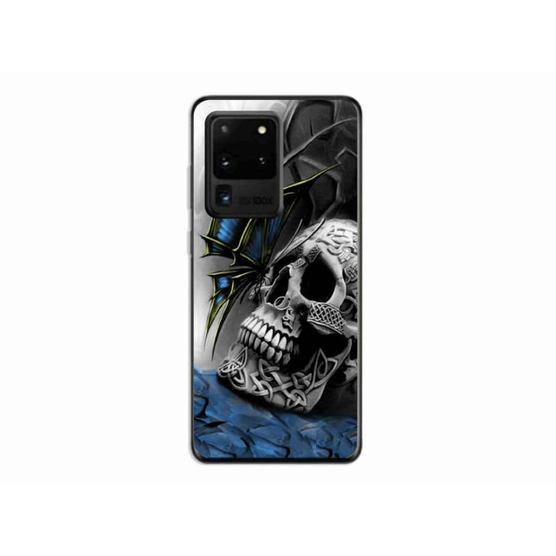 Gél borítás mmCase Samsung Galaxy S20 Ultra készülékhez - pillangó és koponya
