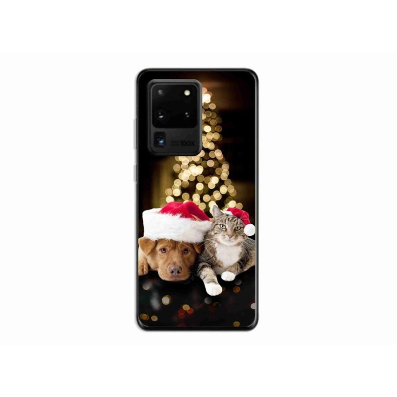 Gél borítás mmCase Samsung Galaxy S20 Ultra - Karácsonyi kutya és macska