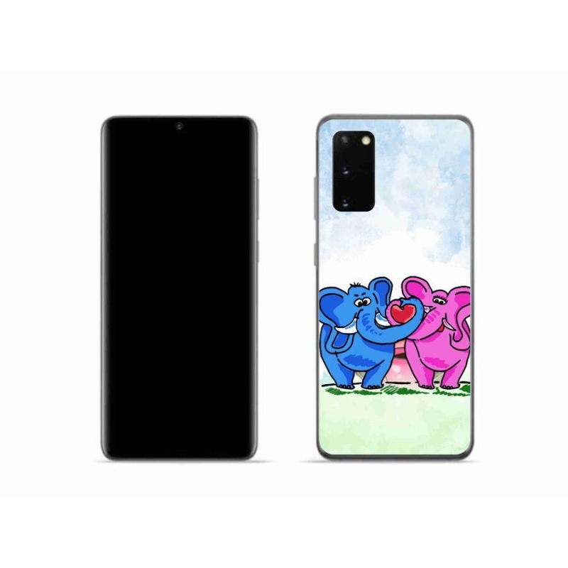 Gél borító mmCase a mobiltelefon Samsung Galaxy S20 - szerelmes elefántok