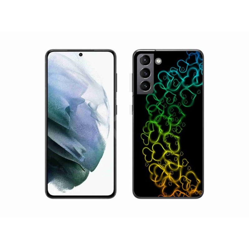 Gél védőhuzat mmCase Samsung Galaxy S21 készülékhez - színes szívek