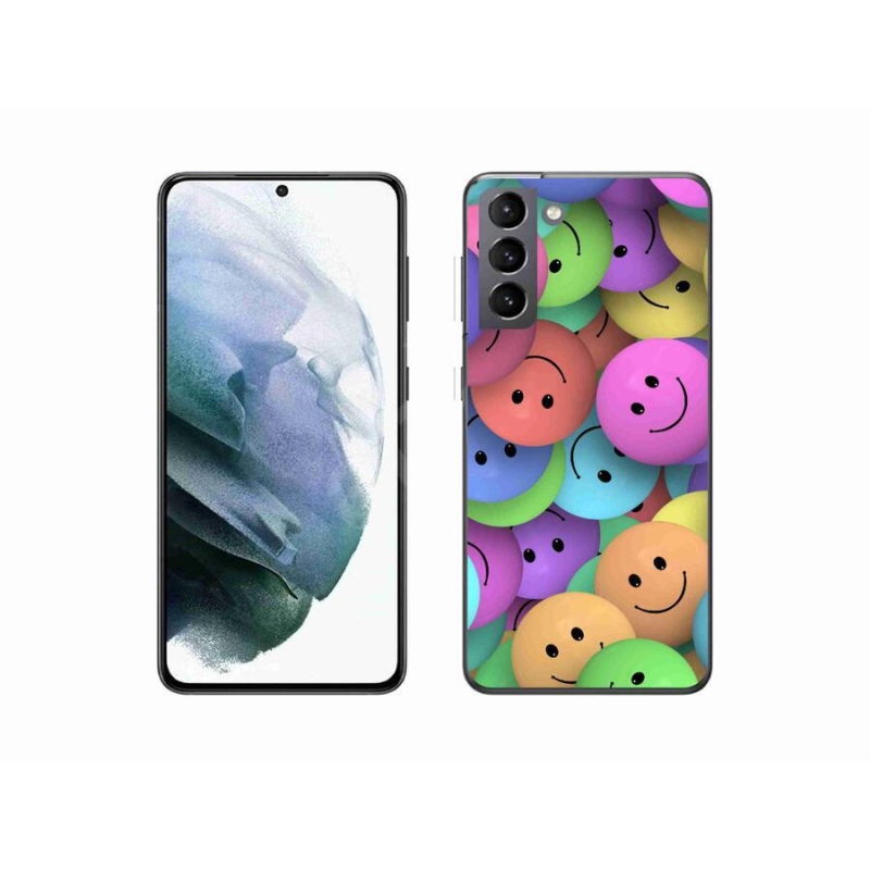 Gél borító mmCase a mobiltelefonon Samsung Galaxy S21 - színes smiley-k