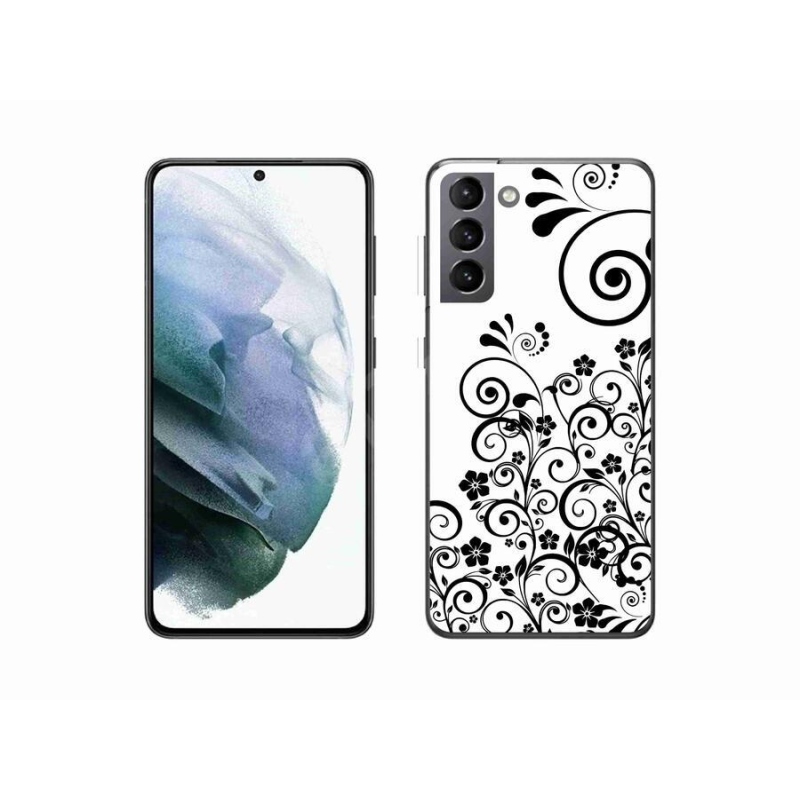 Zselés borítás mmCase Samsung Galaxy S21 készülékhez - fekete és fehér virágminták