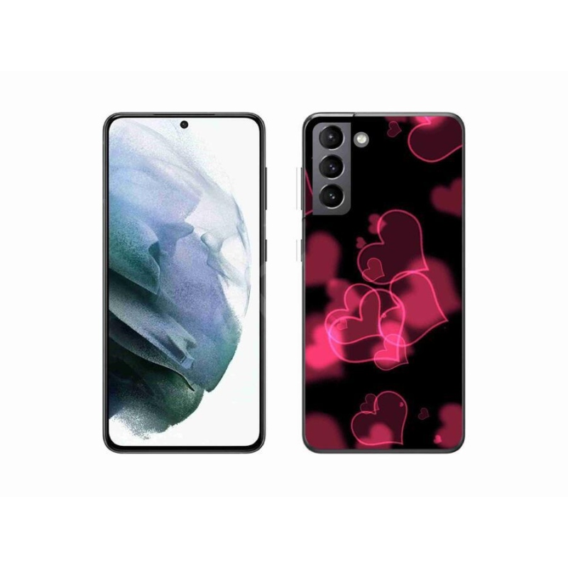 Gél védőhuzat mmCase Samsung Galaxy S21 készülékhez - piros szívek