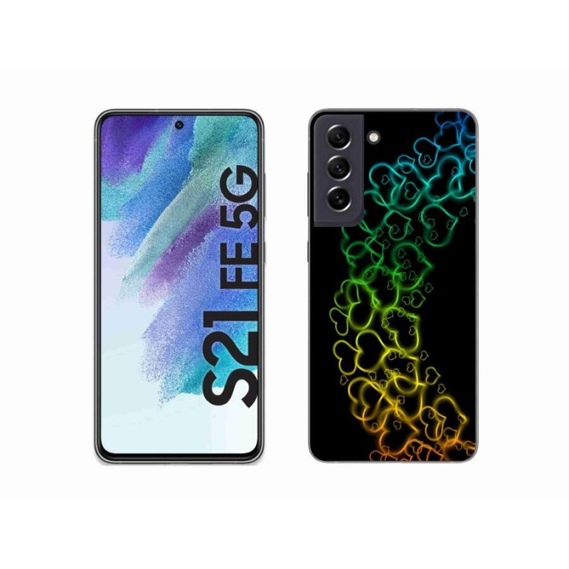 Zselés borítás mmCase Samsung Galaxy S21 FE 5G - színes szívek