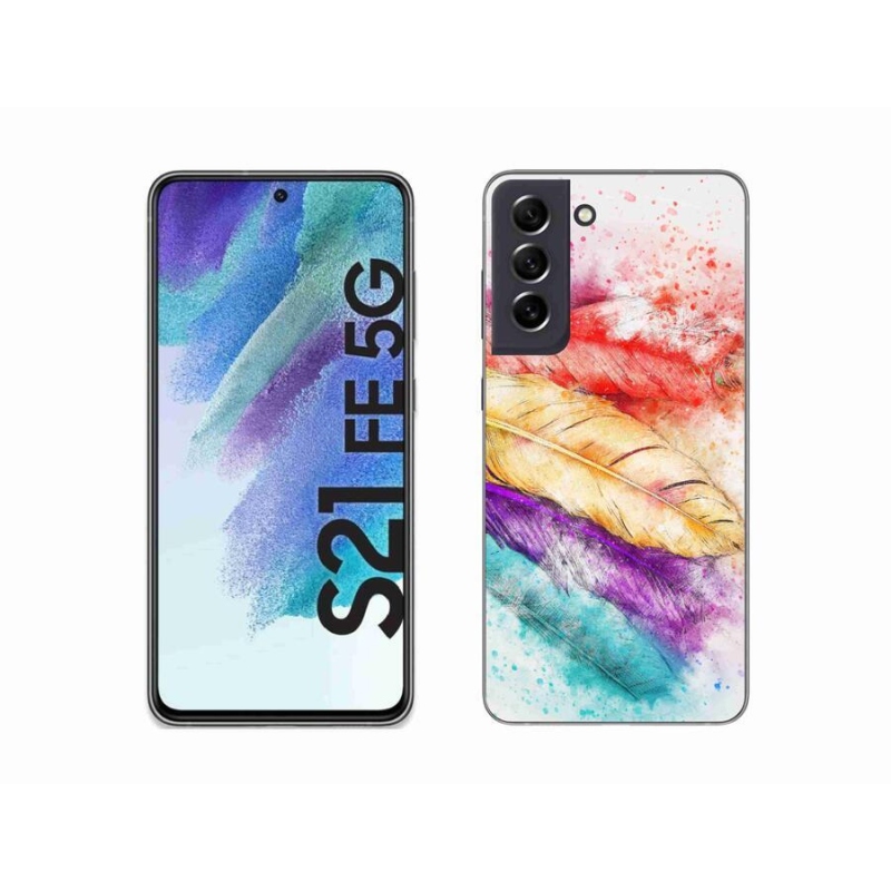 Zselés borítás mmCase Samsung Galaxy S21 FE 5G - színes tollakkal