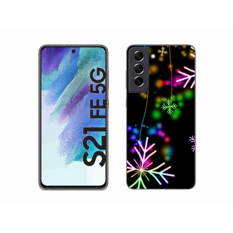 Gél borítás mmCase a mobiltelefonra Samsung Galaxy S21 FE 5G - színes pelyhekkel