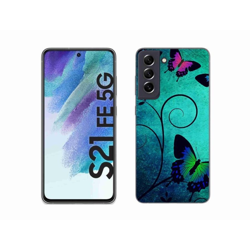 Gél védőhuzat mmCase Samsung Galaxy S21 FE 5G - színes pillangókhoz