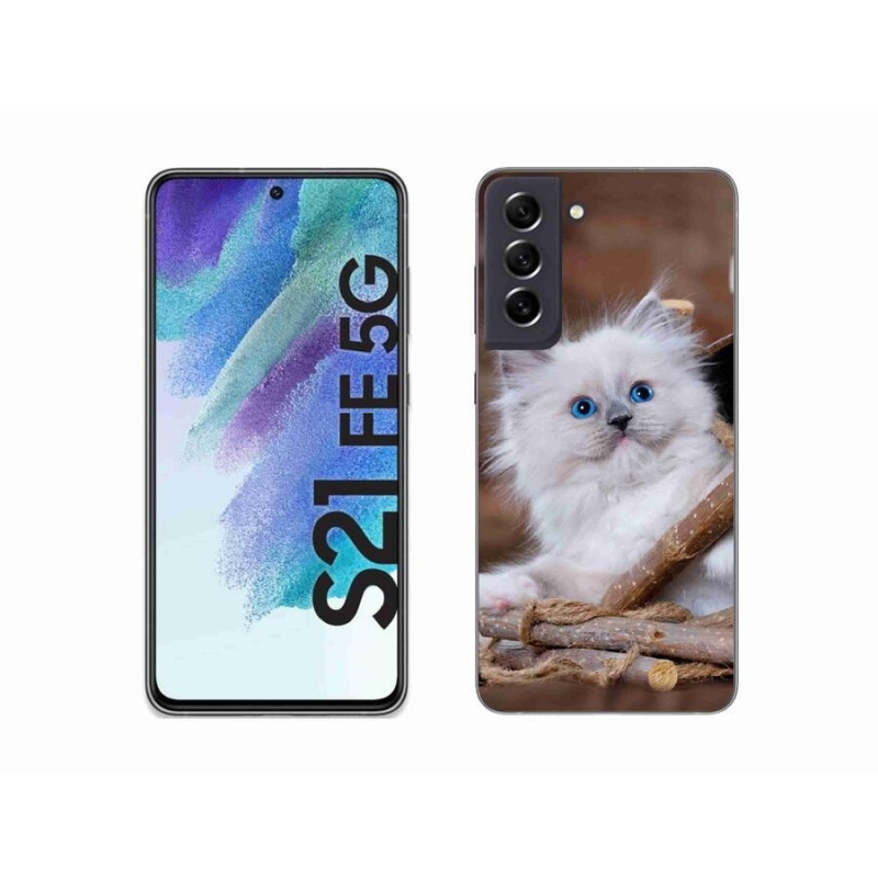 Gél védőhuzat mmCase Samsung Galaxy S21 FE 5G - fehér cica