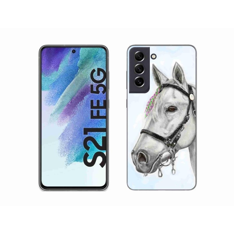 Zselés borítás mmCase Samsung Galaxy S21 FE 5G - fehér ló 1