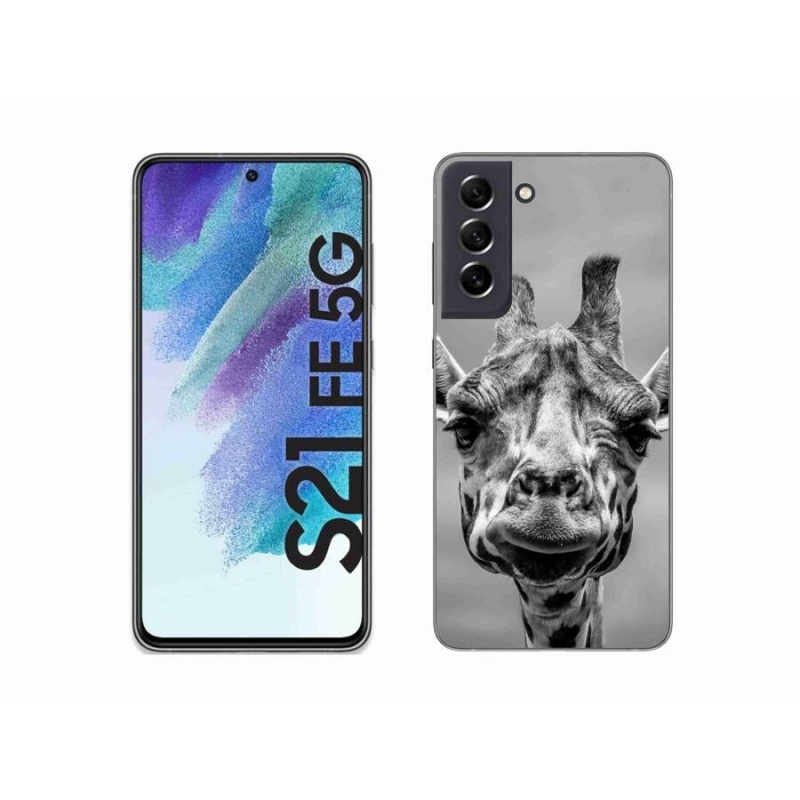 Gél védőhuzat mmCase Samsung Galaxy S21 FE 5G - fekete-fehér zsiráf