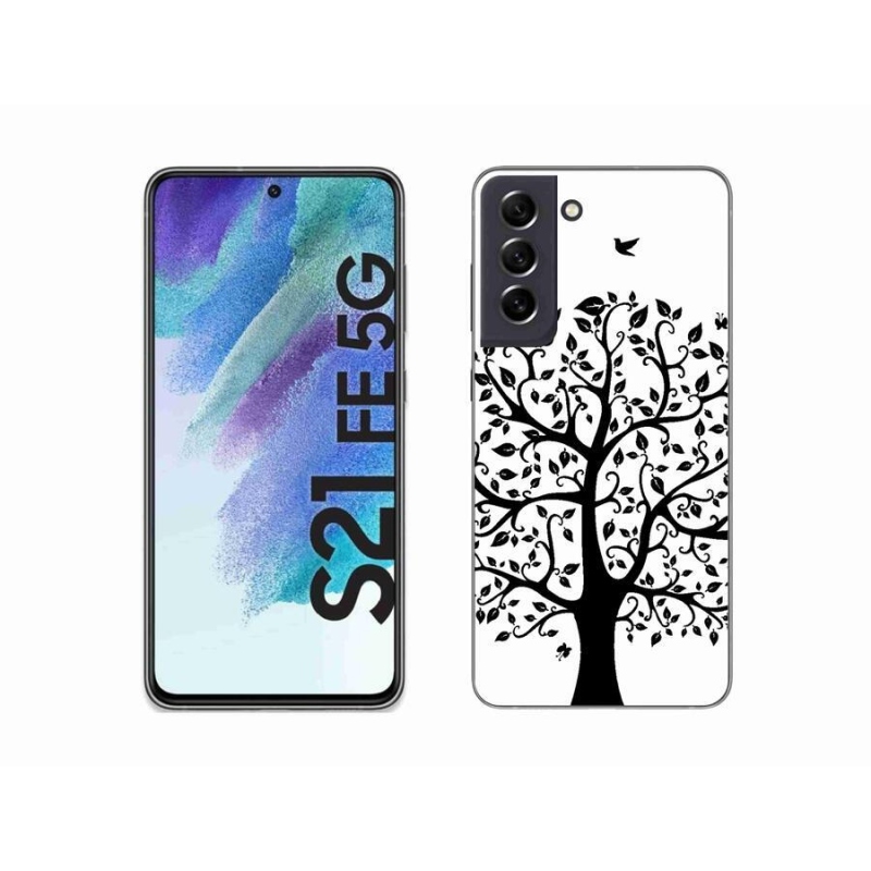Zselés borítás mmCase Samsung Galaxy S21 FE 5G - fekete-fehér fa