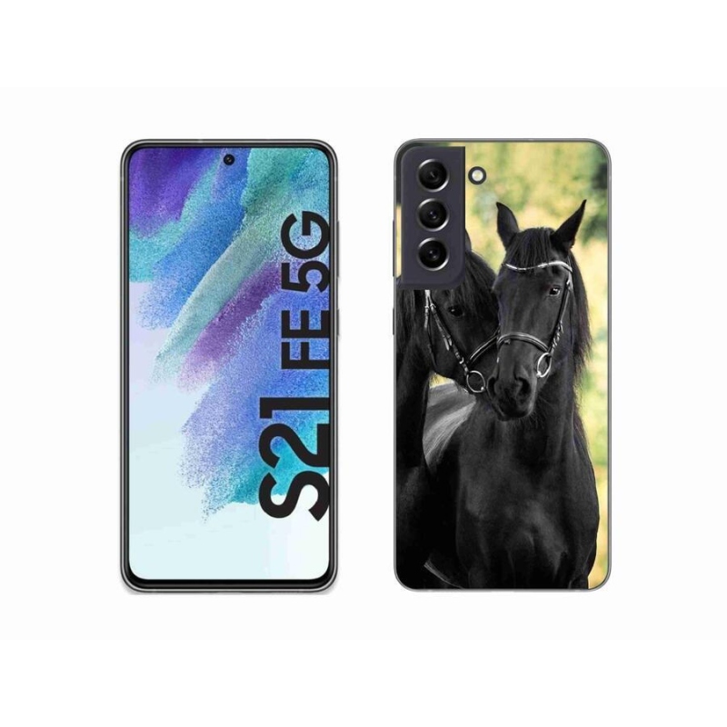 Zselés borítás mmCase Samsung Galaxy S21 FE 5G - két fekete ló