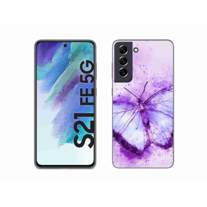 Gél védőhuzat mmCase Samsung Galaxy S21 FE 5G - lila pillangó