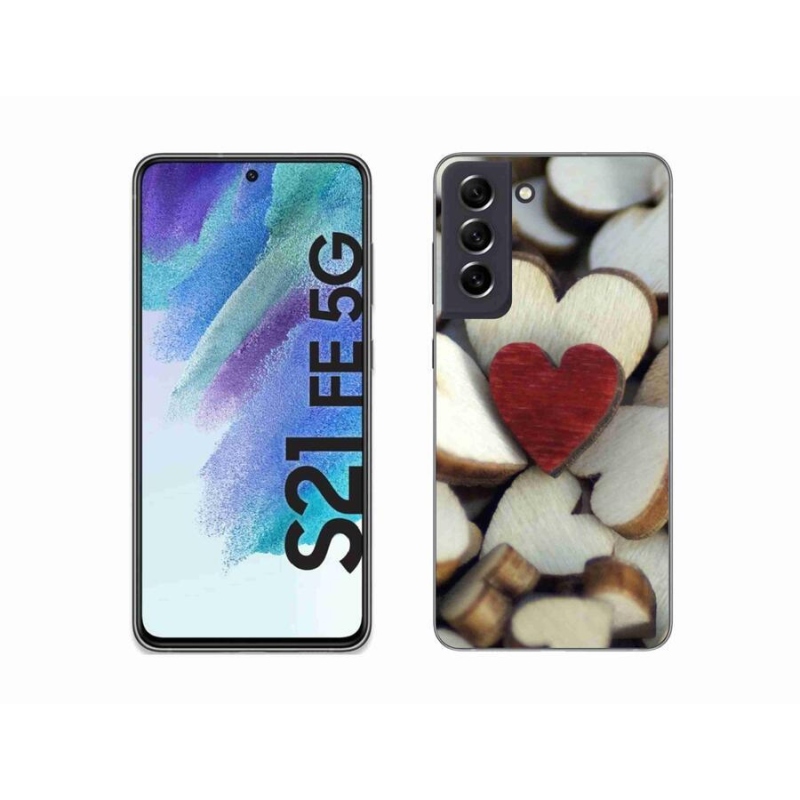 Zselés borítás mmCase Samsung Galaxy S21 FE 5G - gravírozott piros szív
