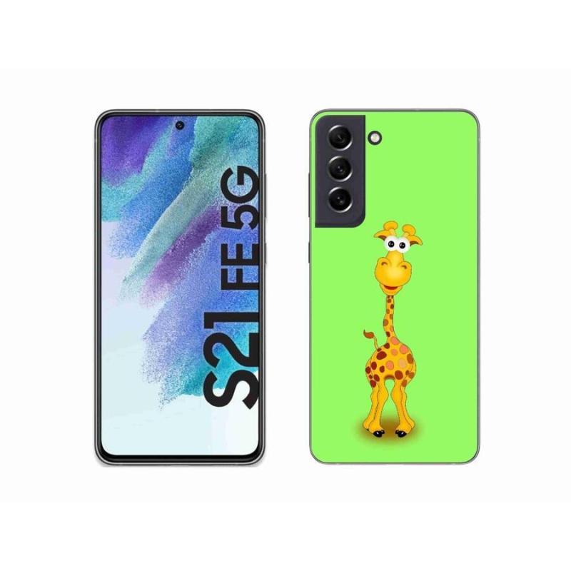 Zselés borítás mmCase Samsung Galaxy S21 FE 5G - rajzfilm zsiráfhoz