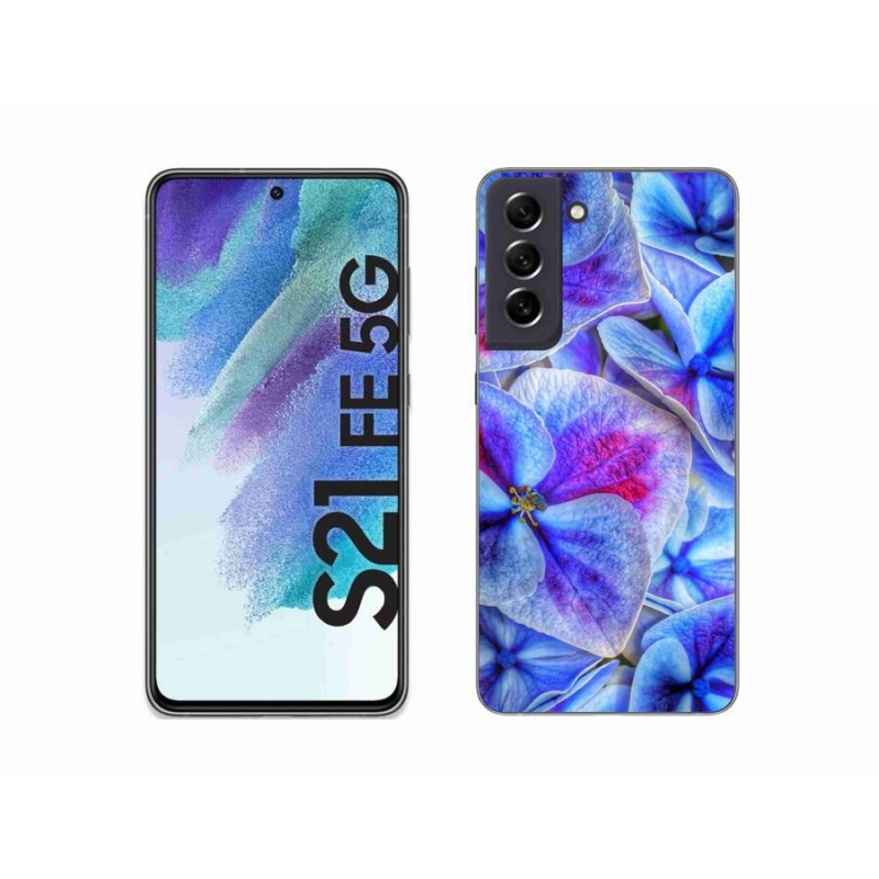 Gél védőhuzat mmCase Samsung Galaxy S21 FE 5G - kék virágok 1