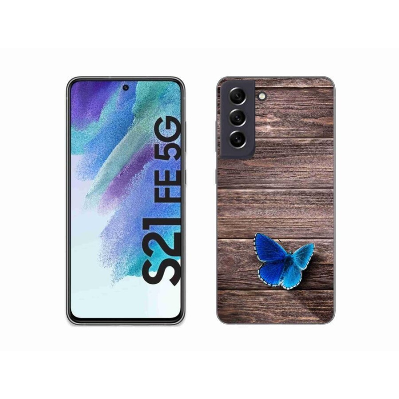 Gél védőhuzat mmCase Samsung Galaxy S21 FE 5G - kék pillangó 1