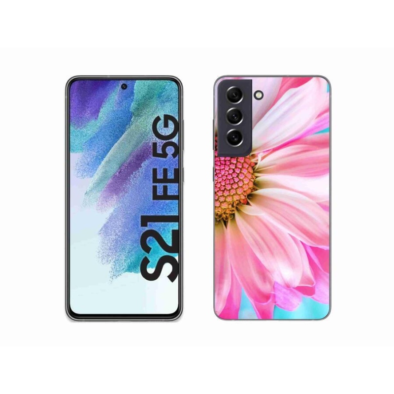 Gél védőhuzat mmCase Samsung Galaxy S21 FE 5G - rózsaszín virág