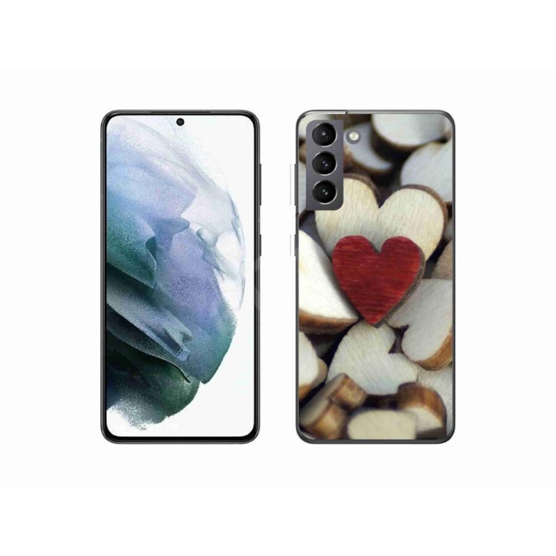 Zselés borítás mmCase Samsung Galaxy S21 készülékhez - gravírozott piros szív