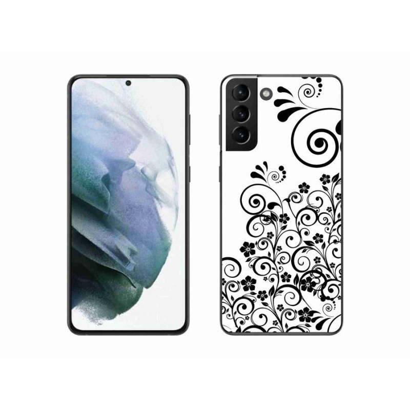 Zselés borítás mmCase Samsung Galaxy S21 Plus készülékhez - fekete-fehér virágminták