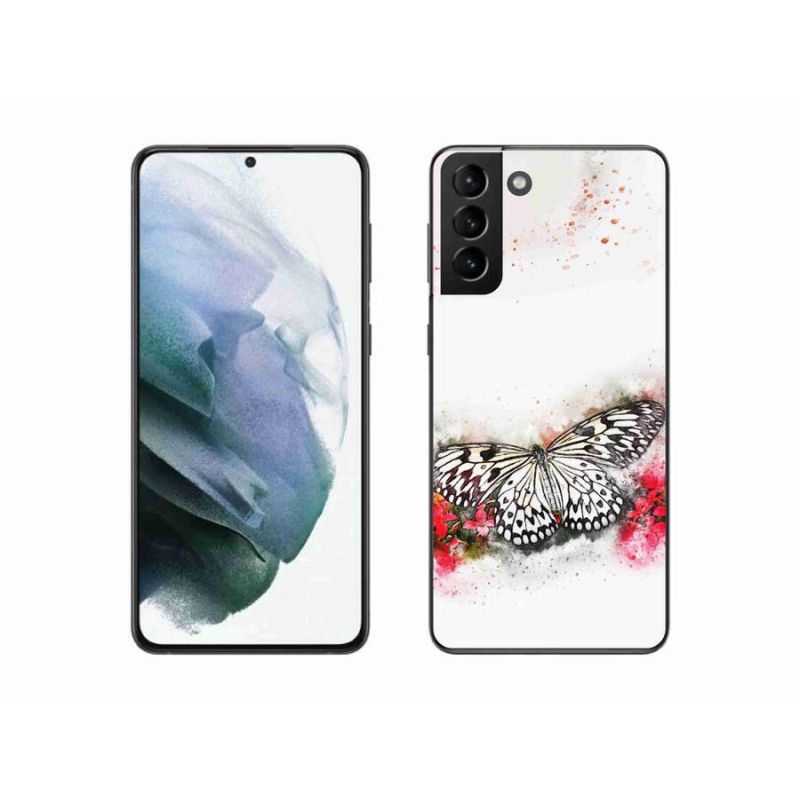 Zselés borítás mmCase Samsung Galaxy S21 Plus - fekete-fehér pillangó