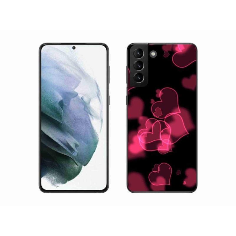 Gél védőhuzat mmCase Samsung Galaxy S21 Plus készülékhez - piros szívek