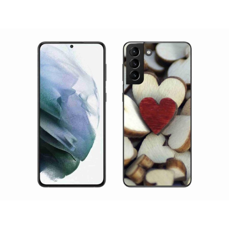 Zselés borítás mmCase Samsung Galaxy S21 Plus készülékhez - gravírozott piros szív