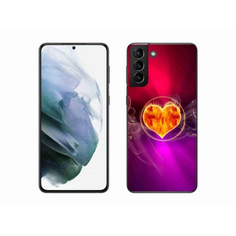 Gél borítás mmCase Samsung Galaxy S21 Plus készülékhez - tűz szív