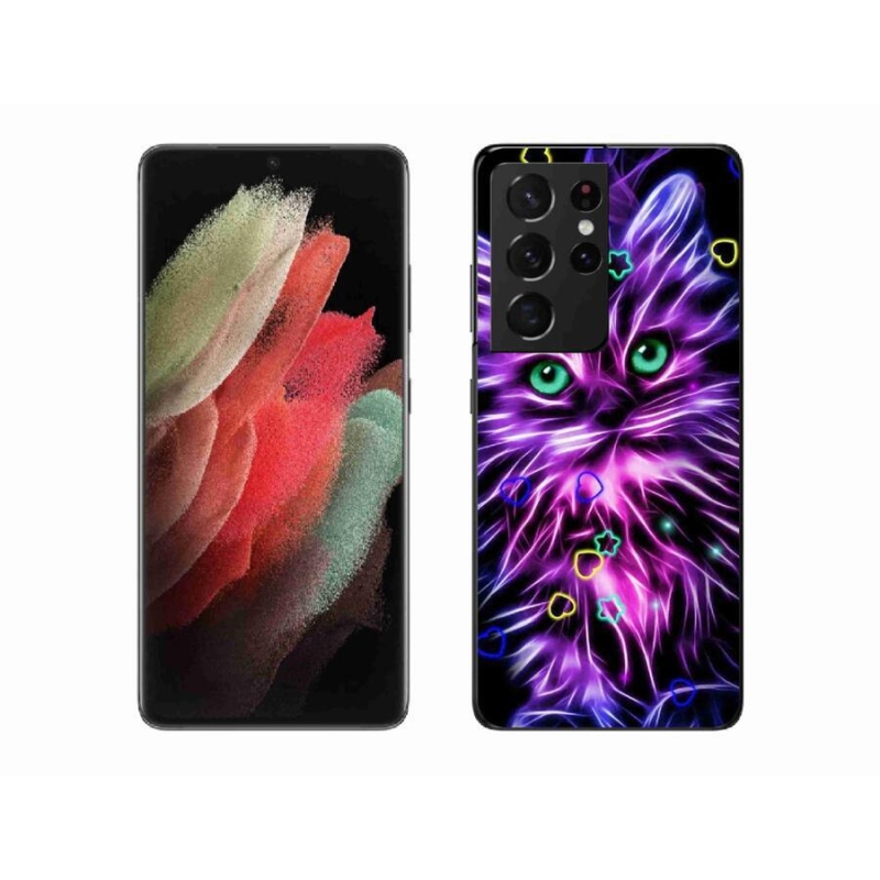 Zselés borítás mmCase Samsung Galaxy S21 Ultra 5G - absztrakt macska