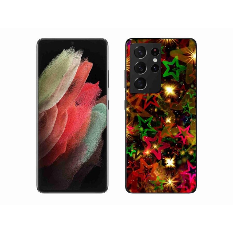 Gél borítás mmCase Samsung Galaxy S21 Ultra 5G - színes csillagok