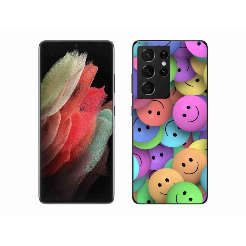 Gél borító mmCase Samsung Galaxy S21 Ultra 5G - színes smiley-k Samsung Galaxy S21 Ultra 5G-hez
