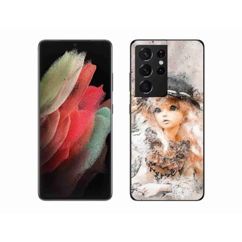 Zselés borítás mmCase Samsung Galaxy S21 Ultra 5G - kalapos lány számára