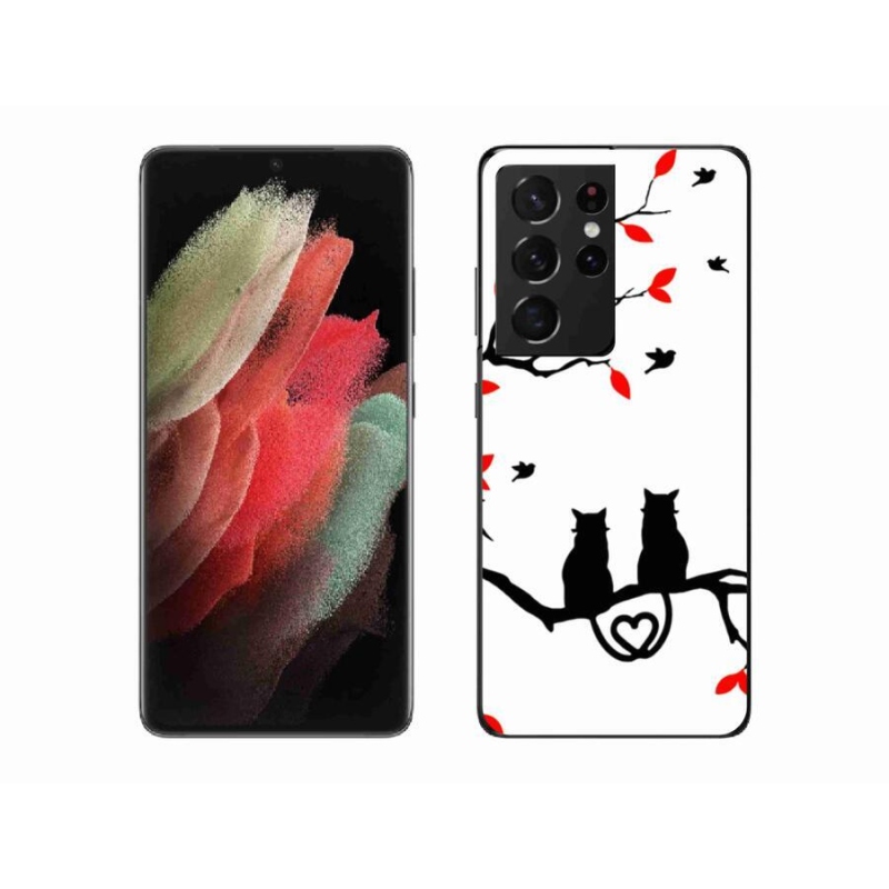 Gél borítás mmCase Samsung Galaxy S21 Ultra 5G - macskaszerelem