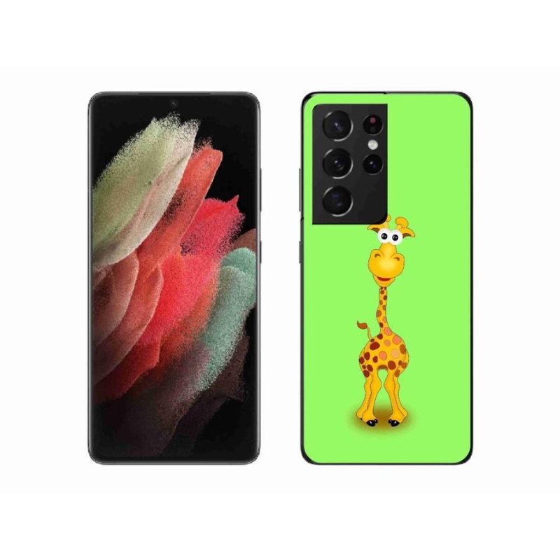 Zselés borítás mmCase Samsung Galaxy S21 Ultra 5G - rajzfilm zsiráfhoz