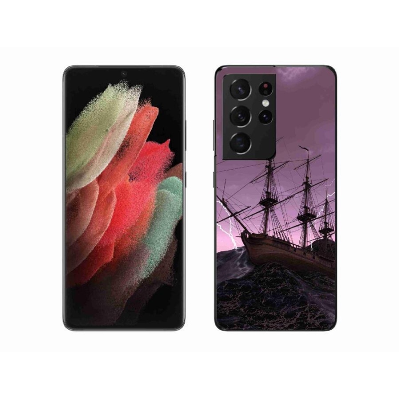 Zselés borítás mmCase Samsung Galaxy S21 Ultra 5G - hajó a viharban