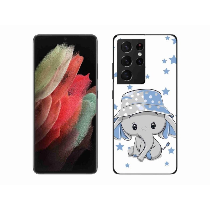 Zselés borítás mmCase Samsung Galaxy S21 Ultra 5G - kék elefánthoz