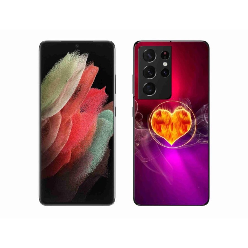 Zselés borítás mmCase Samsung Galaxy S21 Ultra 5G - tüzes szív