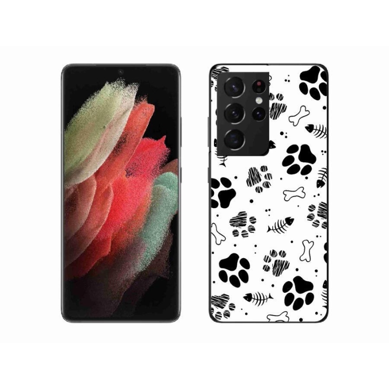 Gél borítás mmCase Samsung Galaxy S21 Ultra 5G - kutyamancsok 1