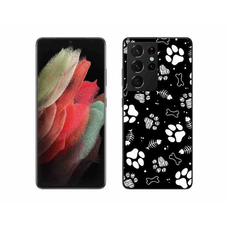 Zselés borítás mmCase Samsung Galaxy S21 Ultra 5G - kutyamancsok