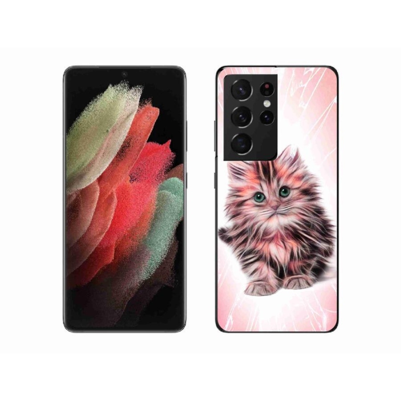 Gél borítás mmCase Samsung Galaxy S21 Ultra 5G - aranyos cica - Samsung Galaxy S21 Ultra 5G számára