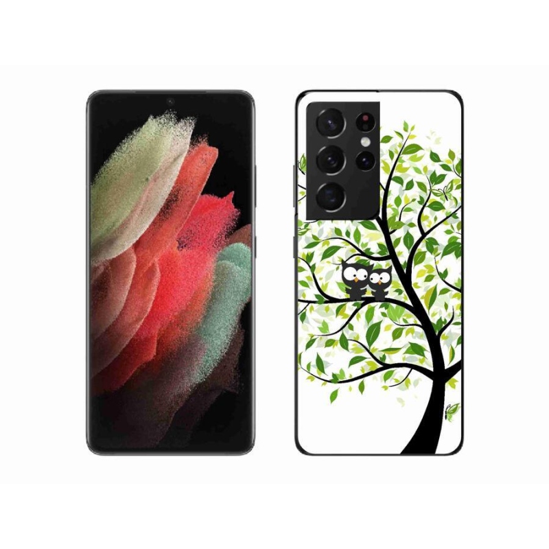 Zselés borítás mmCase Samsung Galaxy S21 Ultra 5G - baglyok a fán