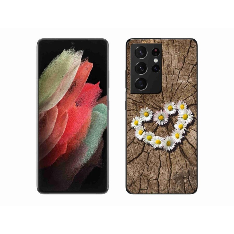 Zselés borítás mmCase Samsung Galaxy S21 Ultra 5G - Százszorszépek szíve