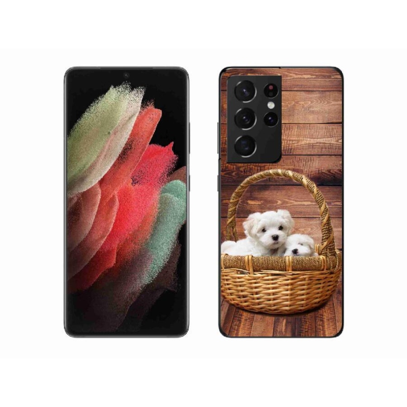 Zselés borítás mmCase Samsung Galaxy S21 Ultra 5G - kölyökkutyákhoz