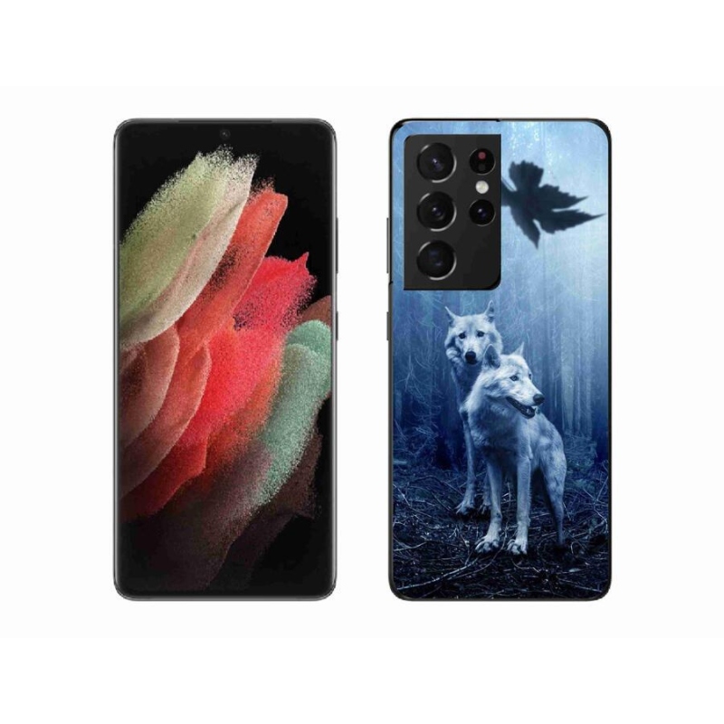 Zselés borítás mmCase Samsung Galaxy S21 Ultra 5G - farkasok az erdőben
